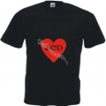 Tricou negru inima God